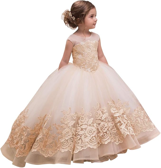 Amazon Com Abaosisters Elegant Flower Girl Dress For Wedding Kids