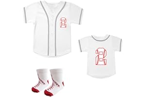 BAICAIYU Baby Baseball Jersey and Socks 2pcs Set Birthday Outfit Boys and Girls 2-4 Years Old Toddler Softball Shirt
