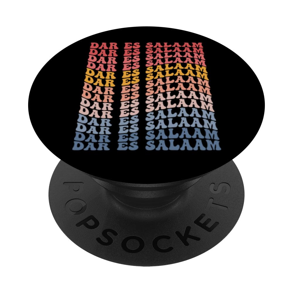 Dar es Salaam City Groovy Retro PopSockets Swappable PopGrip