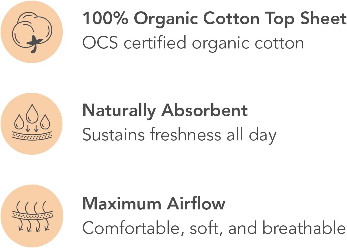 Rael Organic Cotton Cover Panty Liners for Women, Light Absorbency, Vegan, Cruelty Free, Hypoallergenic, Unscented - Image 4
