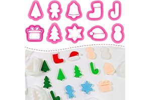 Xaekicr 10 Pcs Christmas Polymer Clay Cutters Set – Holiday Clay Cutters for Earrings, Ornaments & Jewelry Making – Gingerbread, Snowman, Tree Shapes – Clay Tools for Polymer Clay Crafts