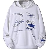 WDIRARA Boy's Cartoon Print Graphic Long Sleeve Sweatshirt Hoodie Reflective Top
