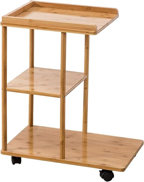 Small Desk 3 Tier Wood Small Coffee Table End Side Table Bedside