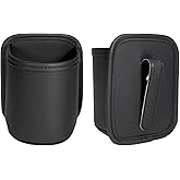 Leather Car Cup Holder Organizer (2-Pack) | Anti-Sag Clip On Drink Cupholder for Back Seat, Car Side Door, Headrest | Premium Extra Automotive Cup Holders for Water Bottles, Tumblers & Coffee Mugs