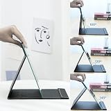 OWLKELA Portable Folding Mirror 25x18cm Black PU Leather Travel Vanity view 4