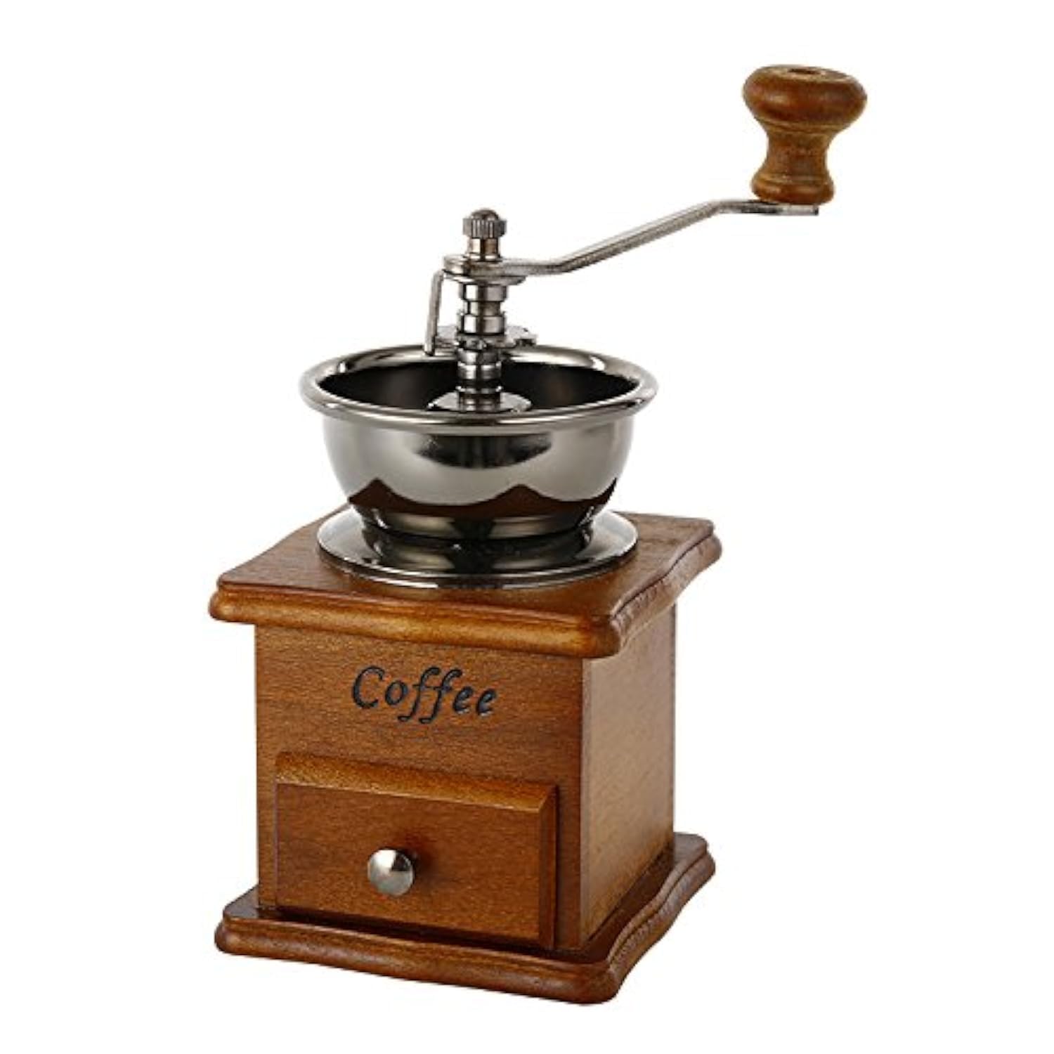 Zulux Vintage Manual Coffee Grinder Ceramic Conical Burr Portable Hand Crank Coffeemaker (Flaxen)