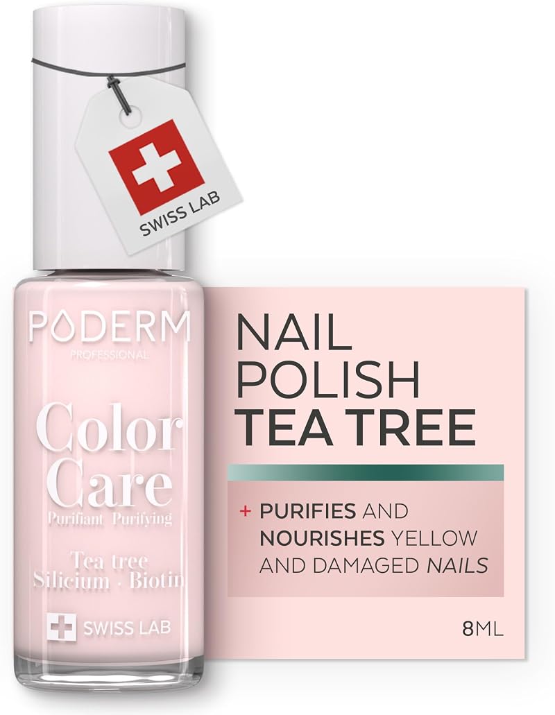 PODERM Nail Polish Nude Blush Tea Tree 8ML Podiatrist Enriched