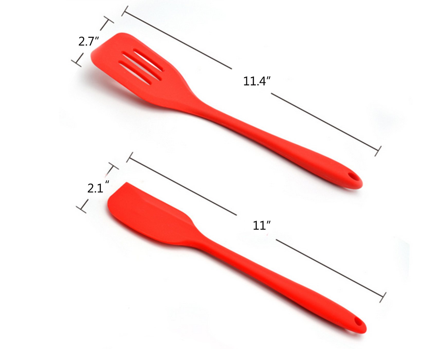 Cooking Utensils - Silicone Kitchen Set in Hygienic Solid Coating - Heat Resistant Baking Tools (5 Piece)