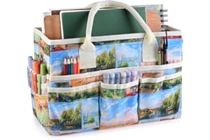 E-WEICHEN Craft Organizer Tote Bag Art Storage Caddy with Multiple Pockets Storage Containers for Art,Craft,and Office Supplies Storage Bilosa