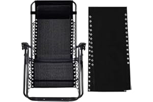 MGWOTH Oversized Zero Gravity Chair Replacement Fabric, XL Anti-Gravity Folding Patio Sling Repair Cloth Part for Outdoor Backyard Beach Pool Lawn, Bungee Recliner Lounge Large Mesh Canvas 63 x 21 Inches