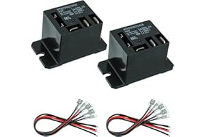 EPLZON NT90-DC24V-10X Power Relay DC 24V Coil 24 VDC 30A 40A SPDT(1NO 1NC) with Flange Mounting and 10 Quick Connect Terminals Wires Mini Relay(Pack of 2pcs)