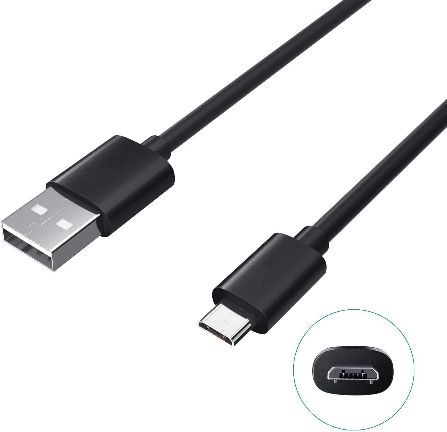 Cellvare Micro USB Port Charging Cable for All Micro USB Smartphones, Bluetooth Speakers and Headphones Black Includes Convenient Travel Pouch…