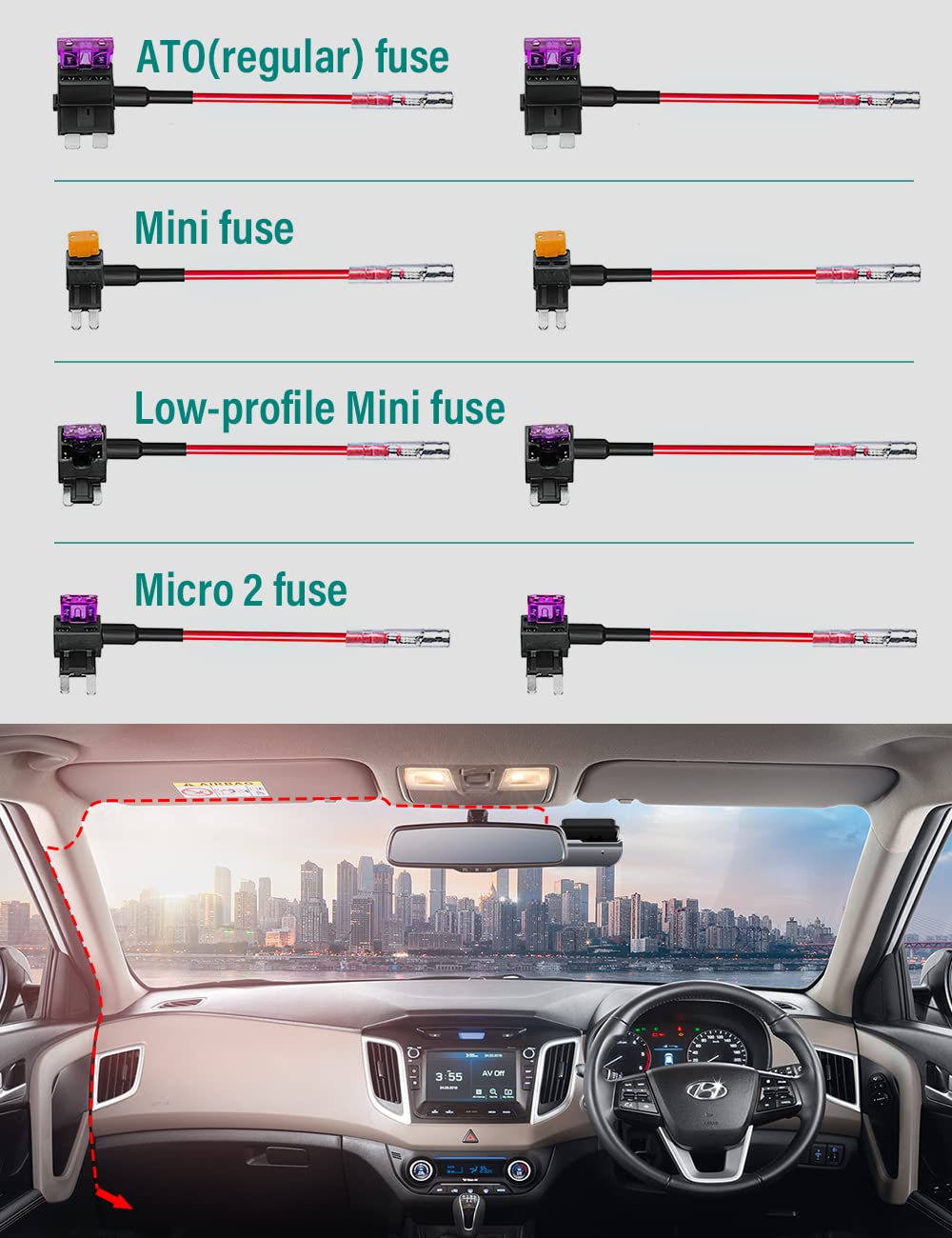 A810 4K Dash Cam Front and Rear, Dual Dash Camera for Cars with Starvis