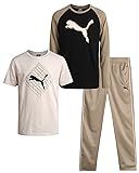PUMA Boys' Pants Set - 3 Piece Tricot Jogger Pants