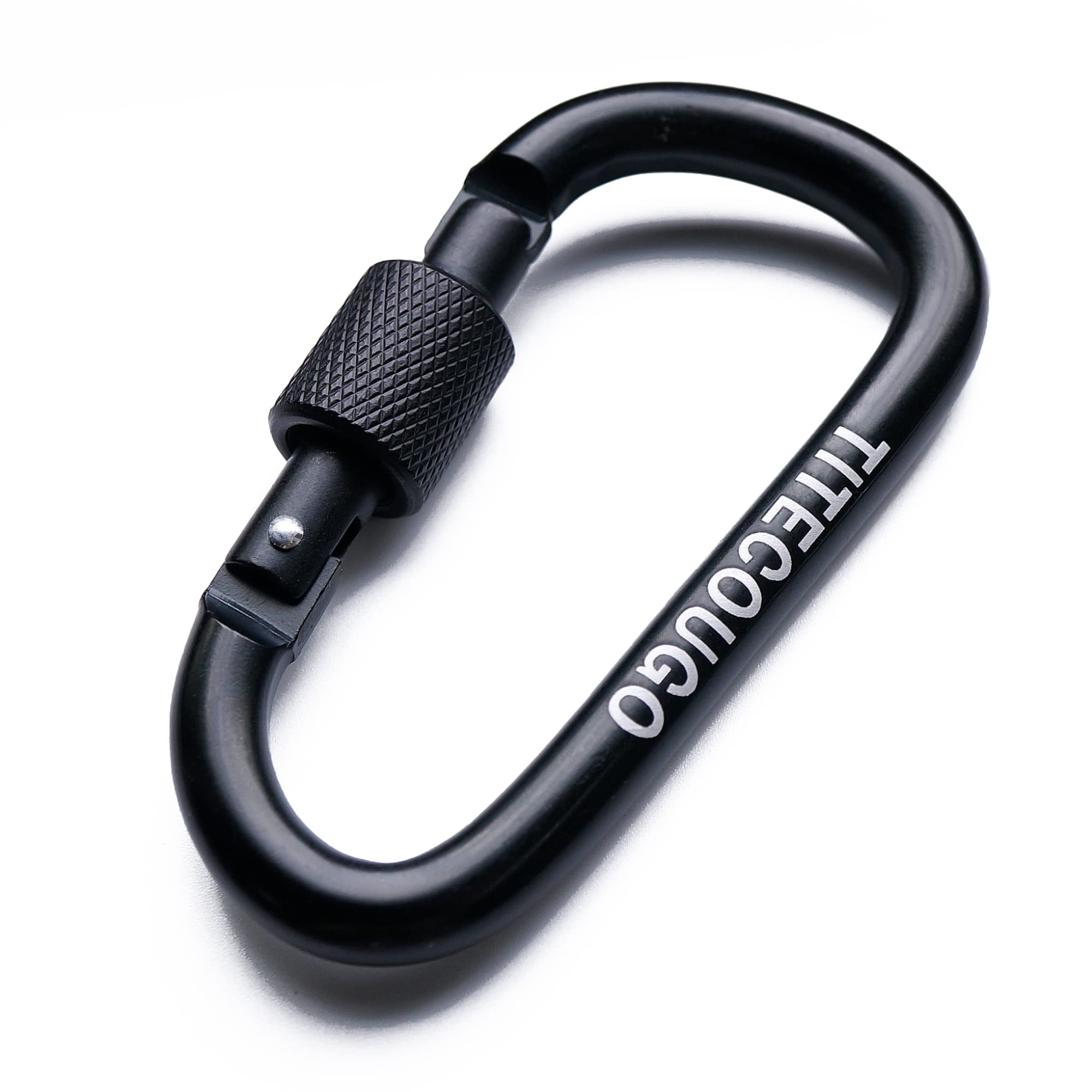 TITECOUGO 4 PCS Aluminum Alloy D-Ring High Strength Carabiner Key Chain Clip Hook For Camping Hiking Black Black