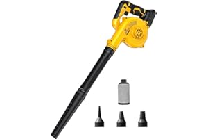 DEFORCE Cordless Leaf Blower for Dewalt 20v Max Battery, 4 in 1 Blower/Vacuunm/Inflator/Deflator, Electric Mini Leaf Blower, 3 Speeds, 135 CFM with Extended Tube for Lawn Care, Neon Yellow (Bare Tool Only)