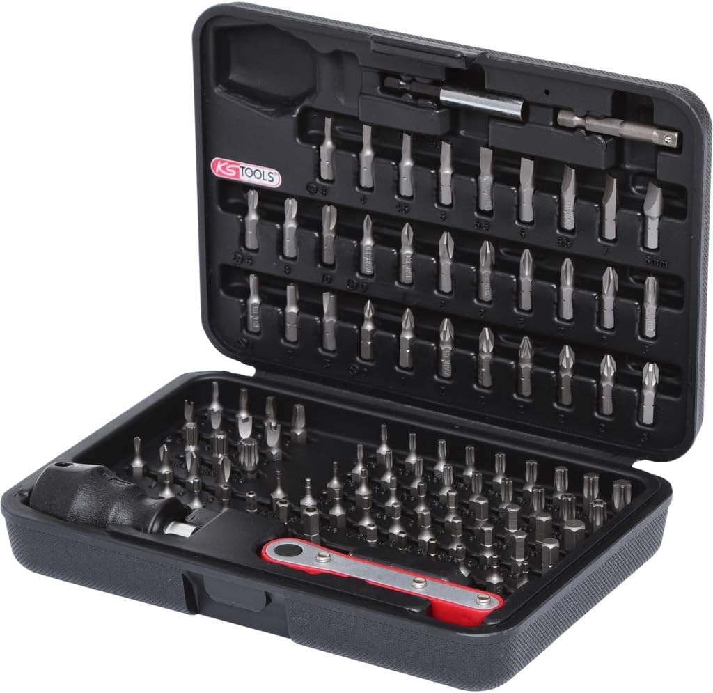 KS Tools 911.208 1/4-inch Classic Security Bit Set (99 Pieces), Farbe, Variety pack