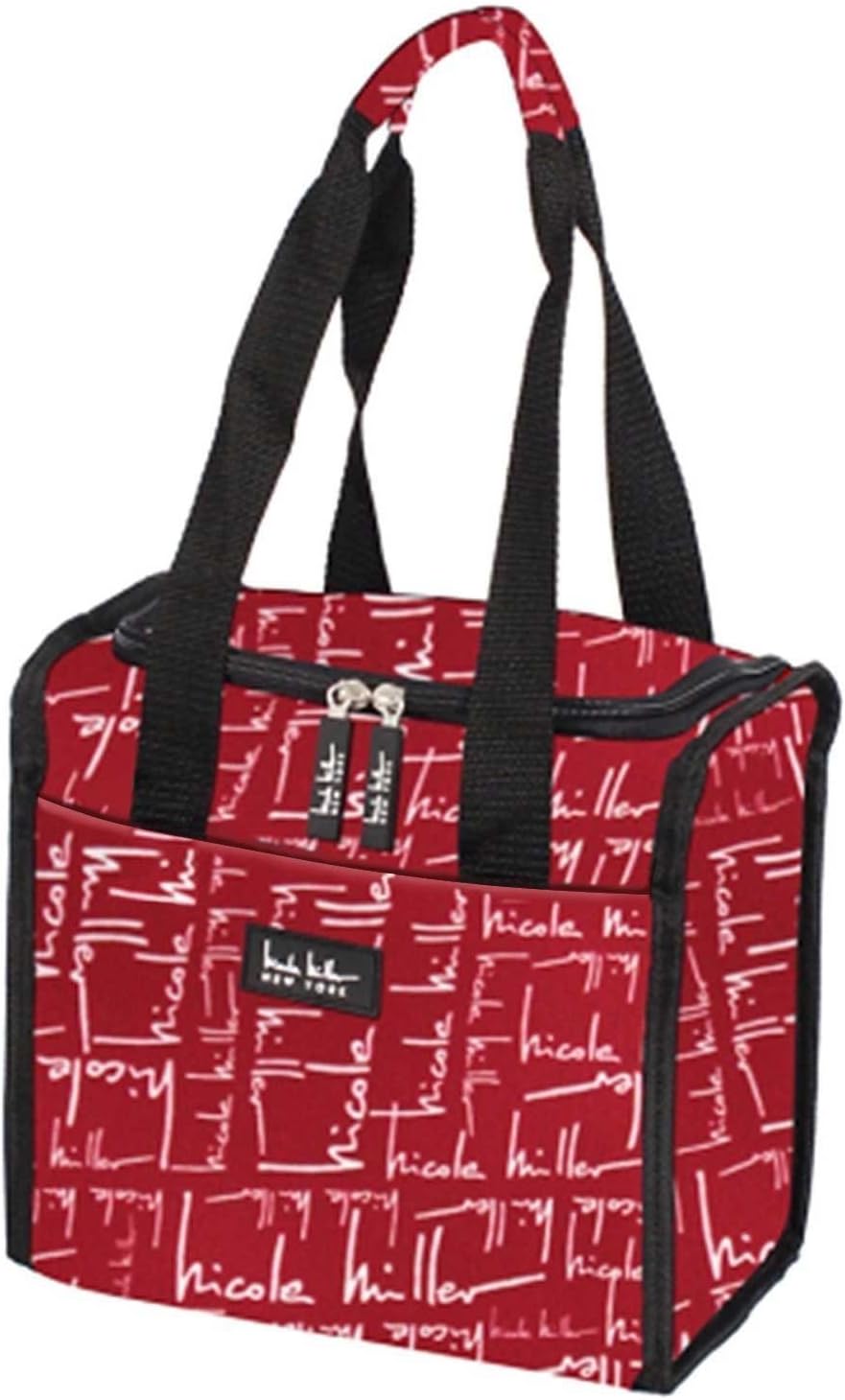 Nicole Miller 11" Insulated Lunch Box Portable Cooler Bag - Signature Red