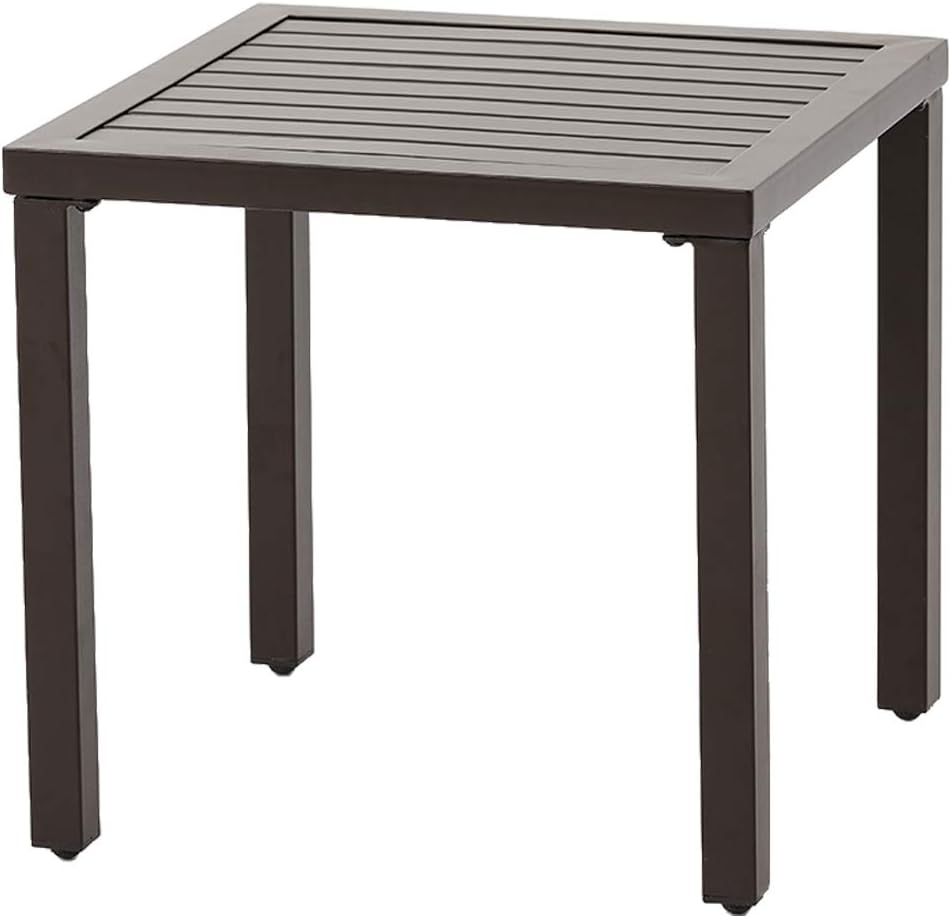 Amazon Com Solaura Furniture Outdoor Patio Table Steel Frame Coffee Table Square Side Table Kitchen Dining