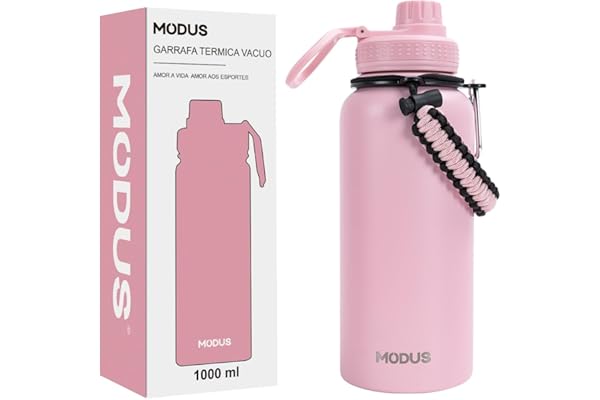 MODUS Garrafa Térmica Esportiva De Aço Inoxidável Com Isolamento A Vácuo De 1000ML (Rosa)