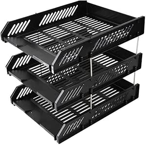 Sistema de Almacenamiento de Escritorio, de 3 Niveles Pila Bandeja