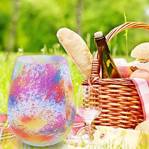 VT BigHome 1pcs Folding Unbreakable Silicone Colorful Lip Print Graffiti Blue Water Drop Cup Red Wine Beer Water Cup Teacup Drinkware - Thumbnail 7