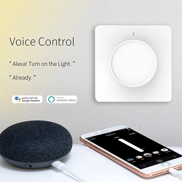 CCCMS WiFi Smart Light Switch Butter Shutter Light Temporizador Compatible con Alexa y Google Aplicacin de Google Control Remoto Funcin de Tiempo Control de Voz Easy Installacion