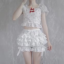 Vibsion Womens Lolita Bloomers Maid Ruffles Pumpkin