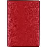Fenice Classic Passport Cover Holder Wallet Case for Travel Essential RFID Blocking Vegan Leather Waterproof (RED)