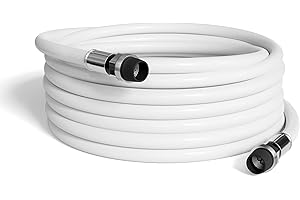 THE CIMPLE CO 100' Feet, White RG6 Coaxial Cable with Rubber booted - Weather Proof Indoor/Outdoor Rated Connectors, F81 / RF, Digital Coax for CATV, Antenna, Internet, Satellite, and More