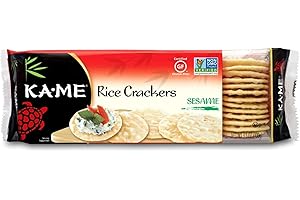 Ka-Me Rice Crackers Gluten Free And Non GMO Verified - Sesame (Pack of 12)