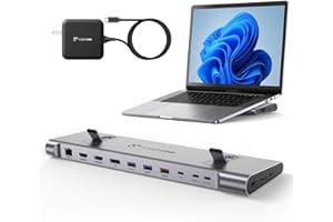TobenONE USB-C Docking Station Triple/Dual 4K Monitor, Laptop Docking Station Stand with 100W Gan III Power Supply, 2.5Gbps Ethernet, 2 HDMI&DP (Single 8K/4K@120Hz), 6 USB Ports, for Dell/Hp/Lenovo