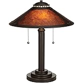 Robert Louis Tiffany Mica Collection Mission Tiffany Style Desk Table Lamp 18 1/2" High Rustic Oil Rubbed Bronze Natural Mica