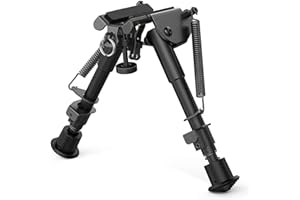 Feyachi 2 in 1 Bipod 6 Inch to 9 Inch Adjustable Rifle Bipod with Picatinny/MLOK Keymod Rail Mount Adapter Included