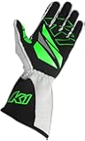 K1 Race Gear GT-1 SFI Auto Racing Gloves (Black/Green/Grey, Large)