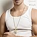 CIUNOFOR Gold Tone Cross Necklace for Men Boys Prayer Stainless Steel Pendant Necklace 24 and 30 Inches