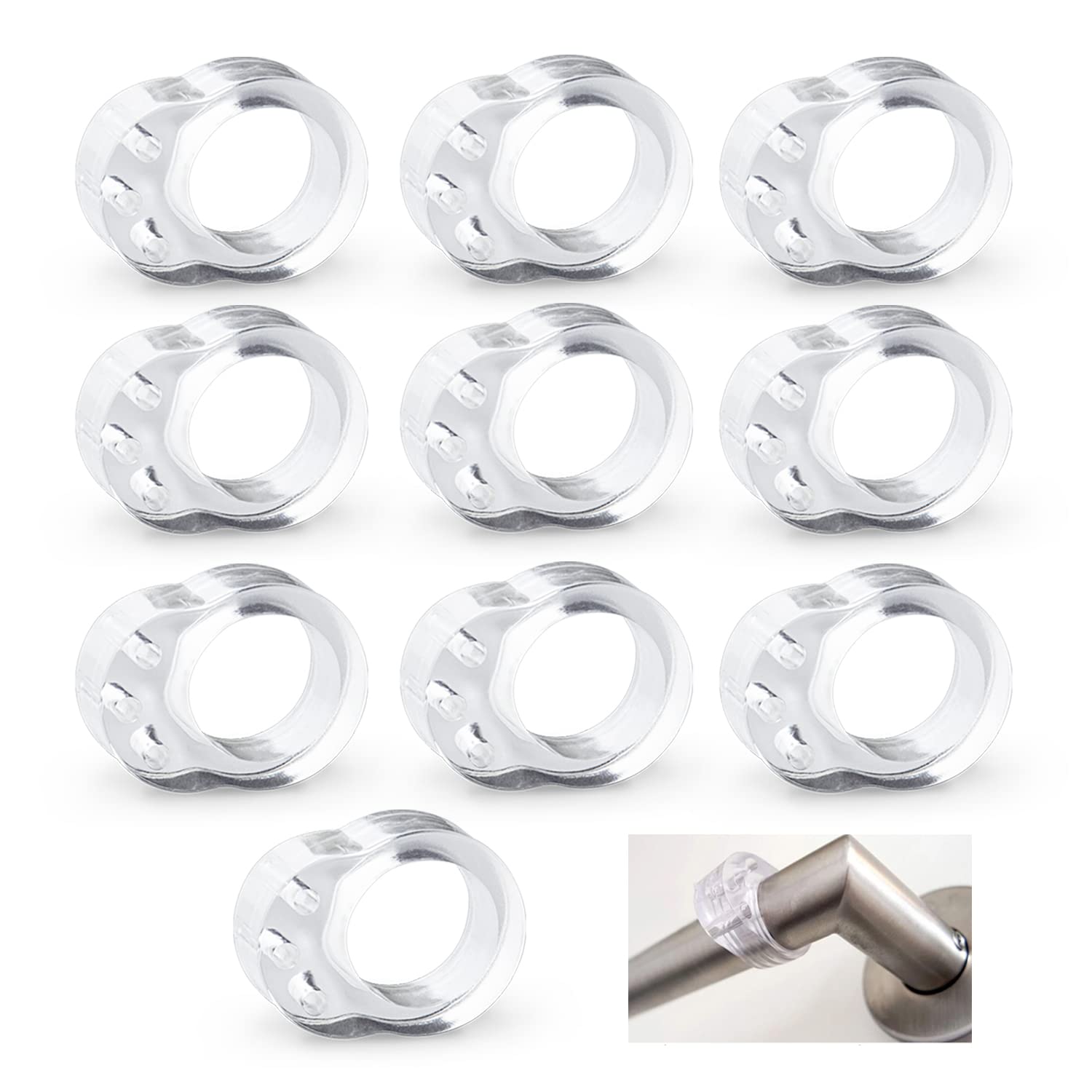 AWAVM 10 PCS Door Handle Stoppers, Door Handle Buffers, Door Stop Bumpers, Anti-Collision Pads, Door Handle Anti-Collision Sleeves, Door Stops, to Protect Walls and Furniture