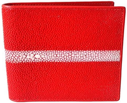 Men's Bifold White Pearl Row Red Wallet