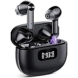 Bluetooth 5.1 Headphones, Wireless Earbuds with LED Digital Display, IPX7 Waterproof, CVC8.0 Noise Cancelling, 40H Playtime w
