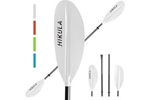 HIKULA Adjustable Carbon Fiber Shaft Kayak Paddle, Kayaking Oars with Reinforced Nylon Blade for Adults, 4 Piece, 86in/220cm to 90in/230cm