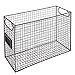 MyGift Chicken Wire Brown Metal Magazine Holder Basket with Handles, Office Shelf Document Folder and File Organizer Rack with Label Holder