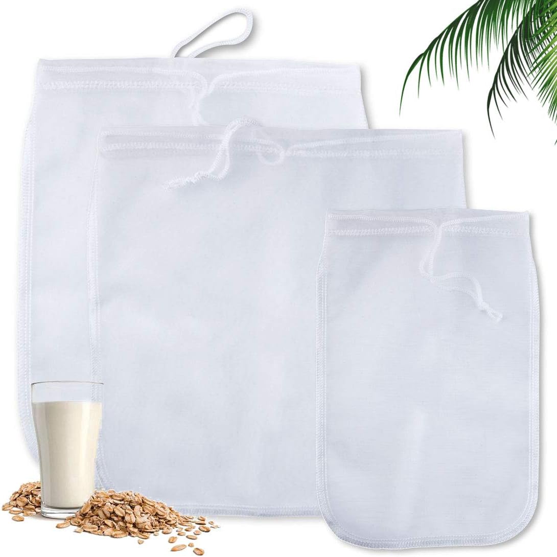 Nut Milk Bag Milk Filter Bag Reusable Nylon Straining Bag Reusable