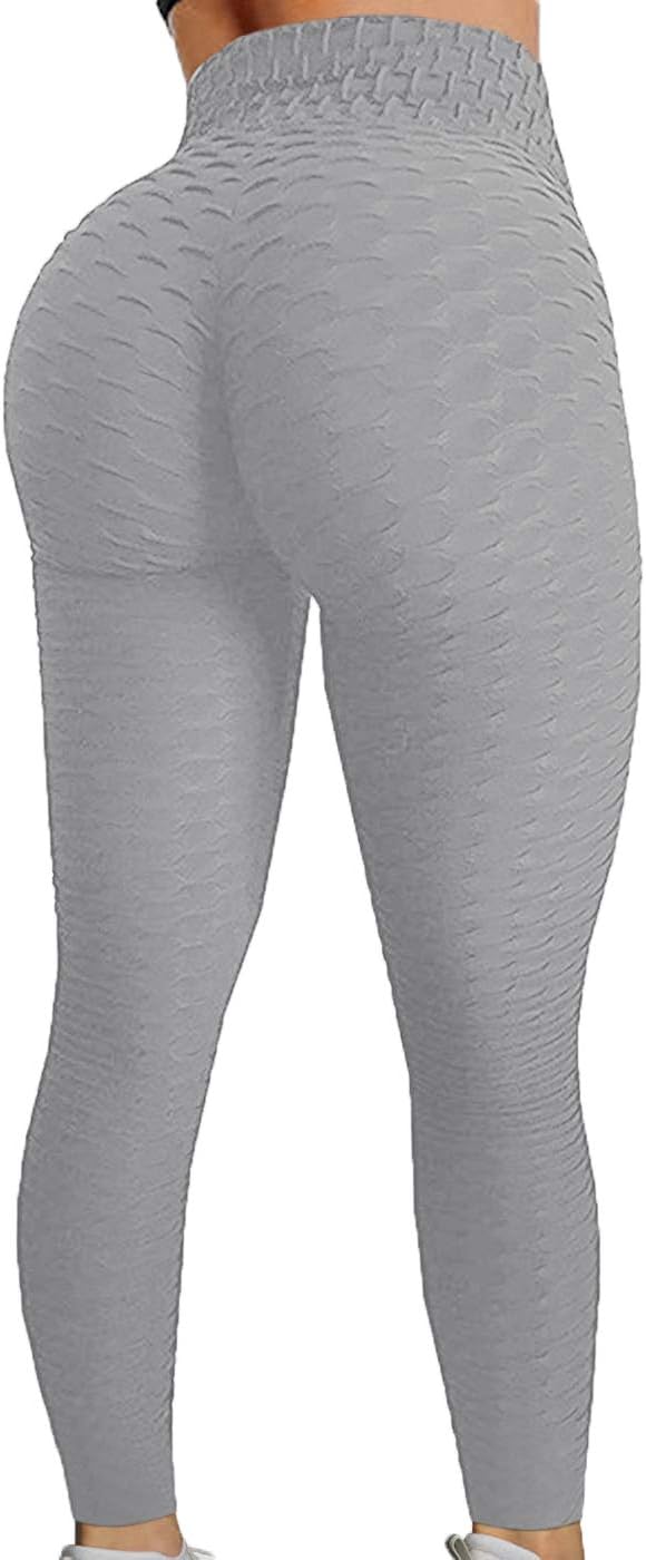 Womens Ruched Butt Lifting High Waist Yoga Pants Tummy Control Leggings Tight