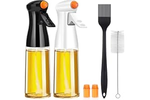 Oil Spray Bottle, 210ml Olive Oil Sprayer Bottle for Cooking, Kitchen Glass Bottle Oil Dispenser Spray Oil Mister for Air Fry