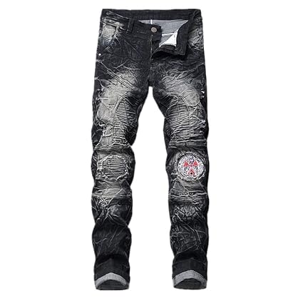 Zxcvlina Vaqueros De Mezclilla Casual Para Hombres Pantalones