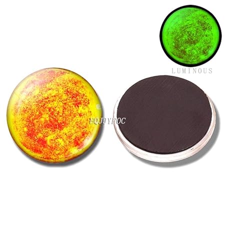 AGGIEYOU 3 unids Glowing Moon Stars Planet imán de Nevera Luminoso ...