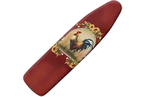 doginthehole Ironing Board Cover and Pad, Chicken Print Iron Board Cover Non-Slip Thick Ironing Board Protective Guard Stretchy Cover, 54" x 15"