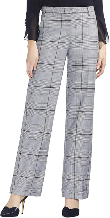 plaid cuffed pants