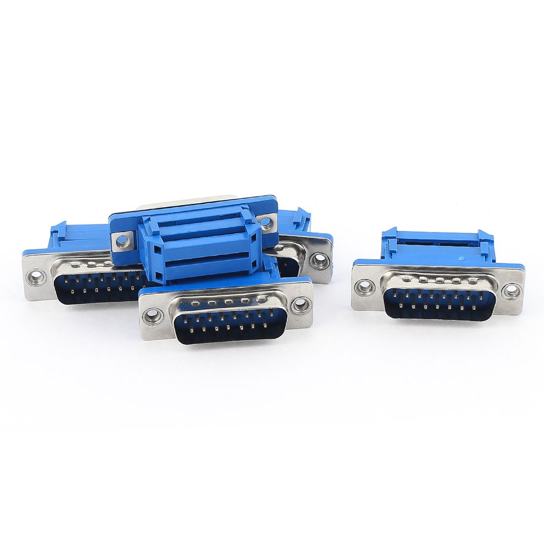 sourcing map 5pcs D-SUB DB15 15 Pin Male IDC Crimp Connector for Flat Ribbon Cable