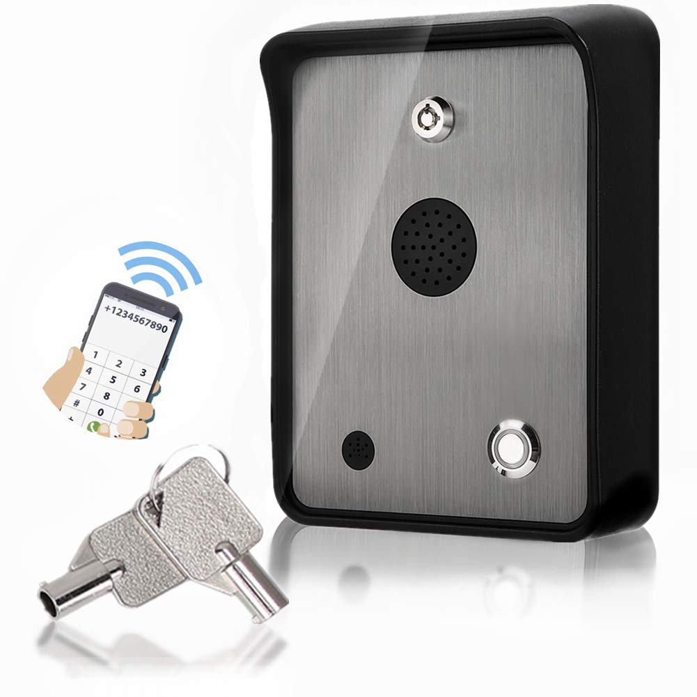 GSM Audio Intercom, AC / DC12V-24V Gate Opener Access Controller, Stainless Steel Intercom Access Control System for Door Gate Open Visitor Security Access Controller